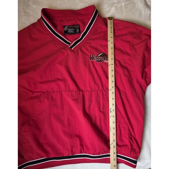 Vintage  NCAA Wisconsin Badgers Mens Large Red Pullover - Picture 8 of 10